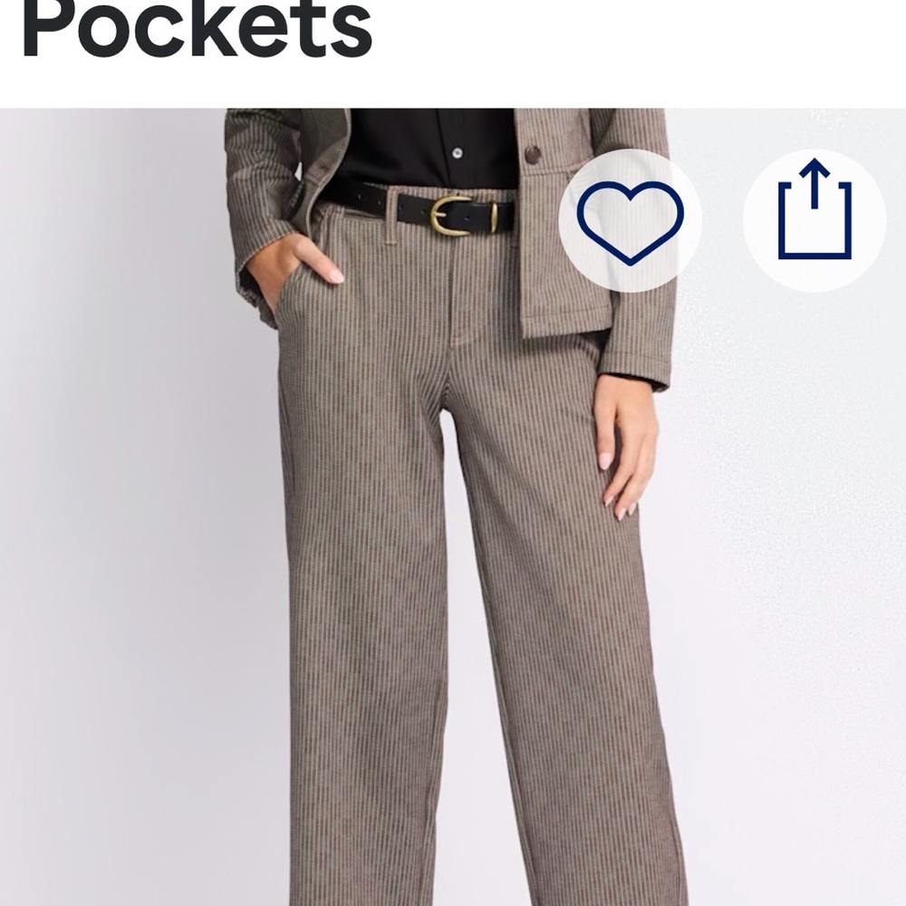 Liverpool Women's Wide Leg Striped Brown Pants